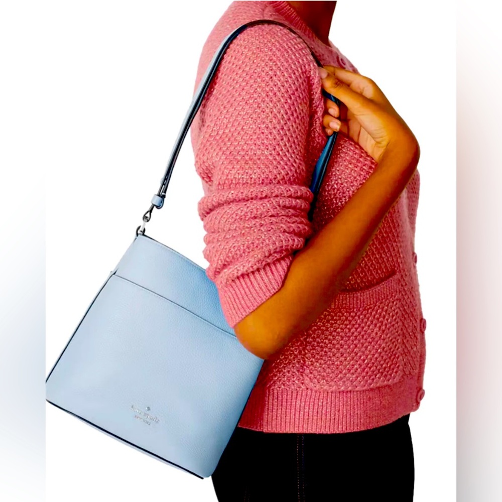 Kate Spade Leila Small Bucket Bag in Muted Blue